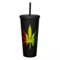 Rasta Drippy Weed Leaf Cup With Straw - 20 oz. at Spencer's