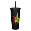 Rasta Drippy Weed Leaf Cup With Straw - 20 oz. at Spencer's