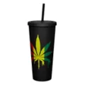 Rasta Drippy Weed Leaf Cup With Straw - 20 oz. at Spencer's