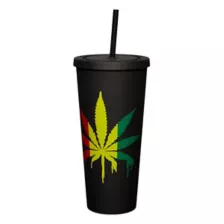 Rasta Drippy Weed Leaf Cup With Straw - 20 oz. at Spencer's