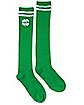Green and White Shamrock Knee High Socks