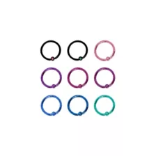 Multi-Pack CZ Multi-Color Hoop Nose Rings 9 Pack - 18 Gauge at Spencer's