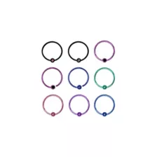 Multi-Pack CZ Multi-Color Hoop Nose Rings 9 Pack - 18 Gauge at Spencer's