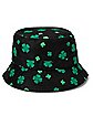 Black and Green Shamrock Bucket Hat