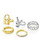 Multi-Pack Playboy Bunny Goldtone and Silvertone Rings - 5 Pack