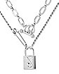 Playboy Bunny Lock Safety Pin Pendant Chain Necklace
