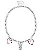 Playboy Bunny Pave Heart Chain Necklace
