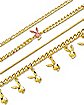 Multi-Pack Playboy Bunny Charm and Chain Necklaces 3 Pack