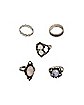Multi-Pack Gothic Stone Rings - 5 Pack