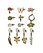 Multi-Pack Fairy Dragon Flower Mismatched Earrings - 6 Pairs