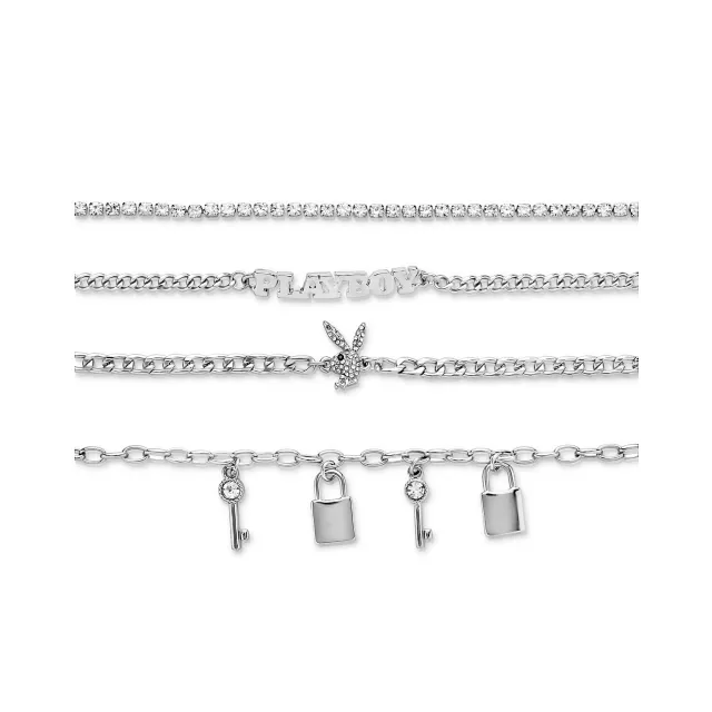 Multi-Pack Playboy Lock and Key Chain Bracelets 4 Pack at Spencer's
