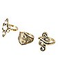 Multi-Pack Snake and Sun Antique Style Rings - 5 Pack