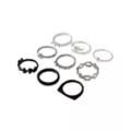 Multi-Pack Spike Skull and Wing Rings - 9 Pack at Spencer's