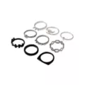 Multi-Pack Spike Skull and Wing Rings - 9 Pack at Spencer's
