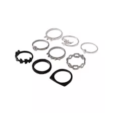 Multi-Pack Spike Skull and Wing Rings - 9 Pack at Spencer's