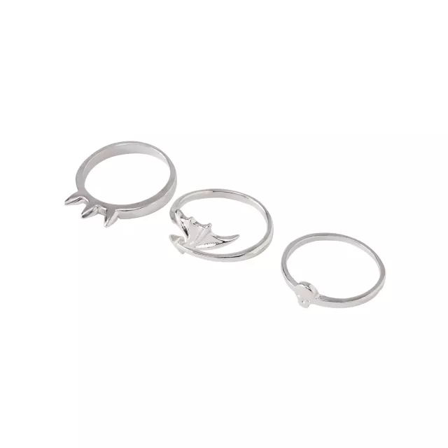 Multi-Pack Spike Skull and Wing Rings - 9 Pack at Spencer's