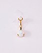 Double Opal-Effect Goldplated Titanium Belly Ring - 14 Gauge