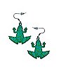 Green Frog Dangle Earrings
