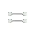 White Opal-Effect Nipple Barbells - 14 Gauge at Spencer's