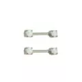 White Opal-Effect Nipple Barbells - 14 Gauge at Spencer's