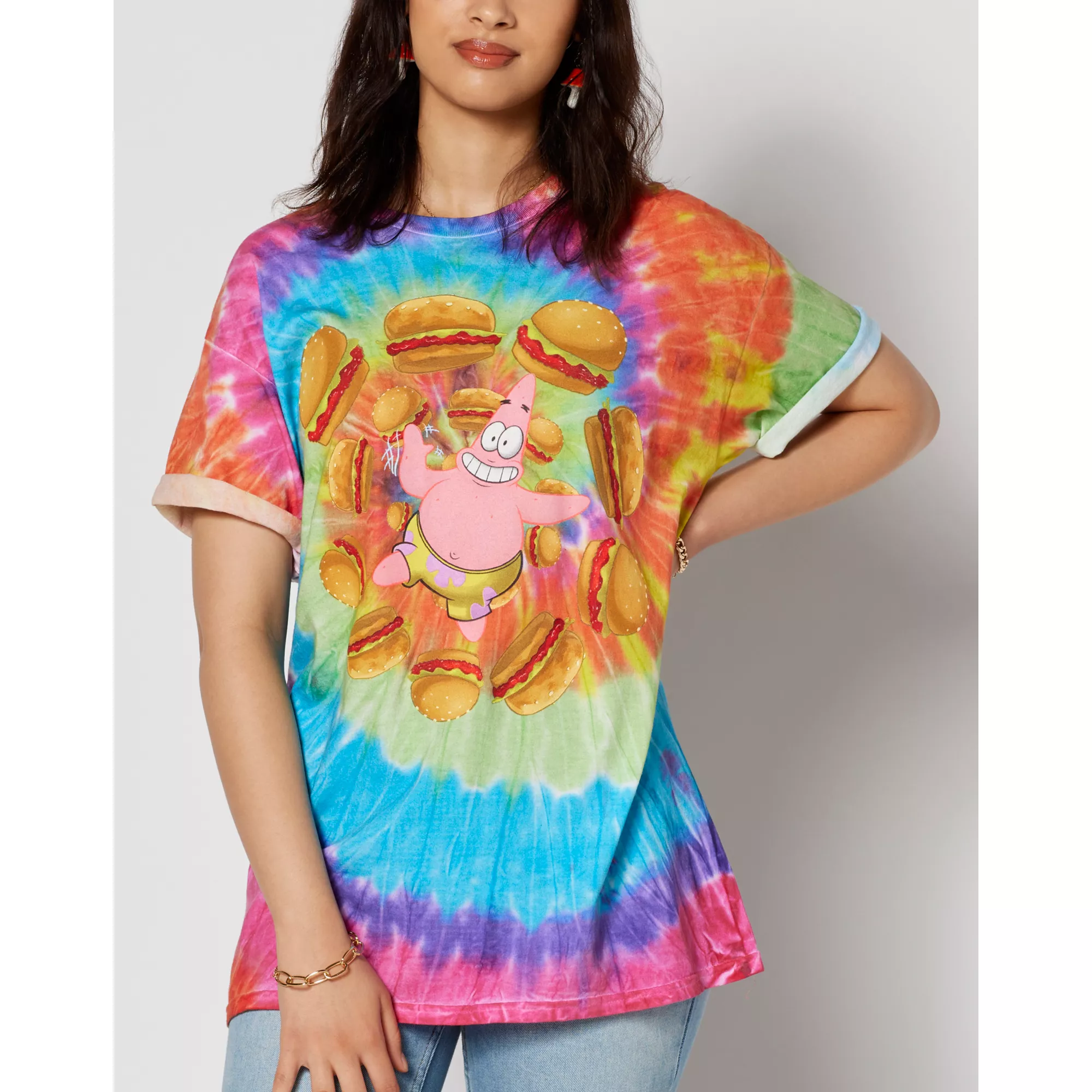 Tie Dye Patrick Krabby Patties T Shirt - SpongeBob SquarePants