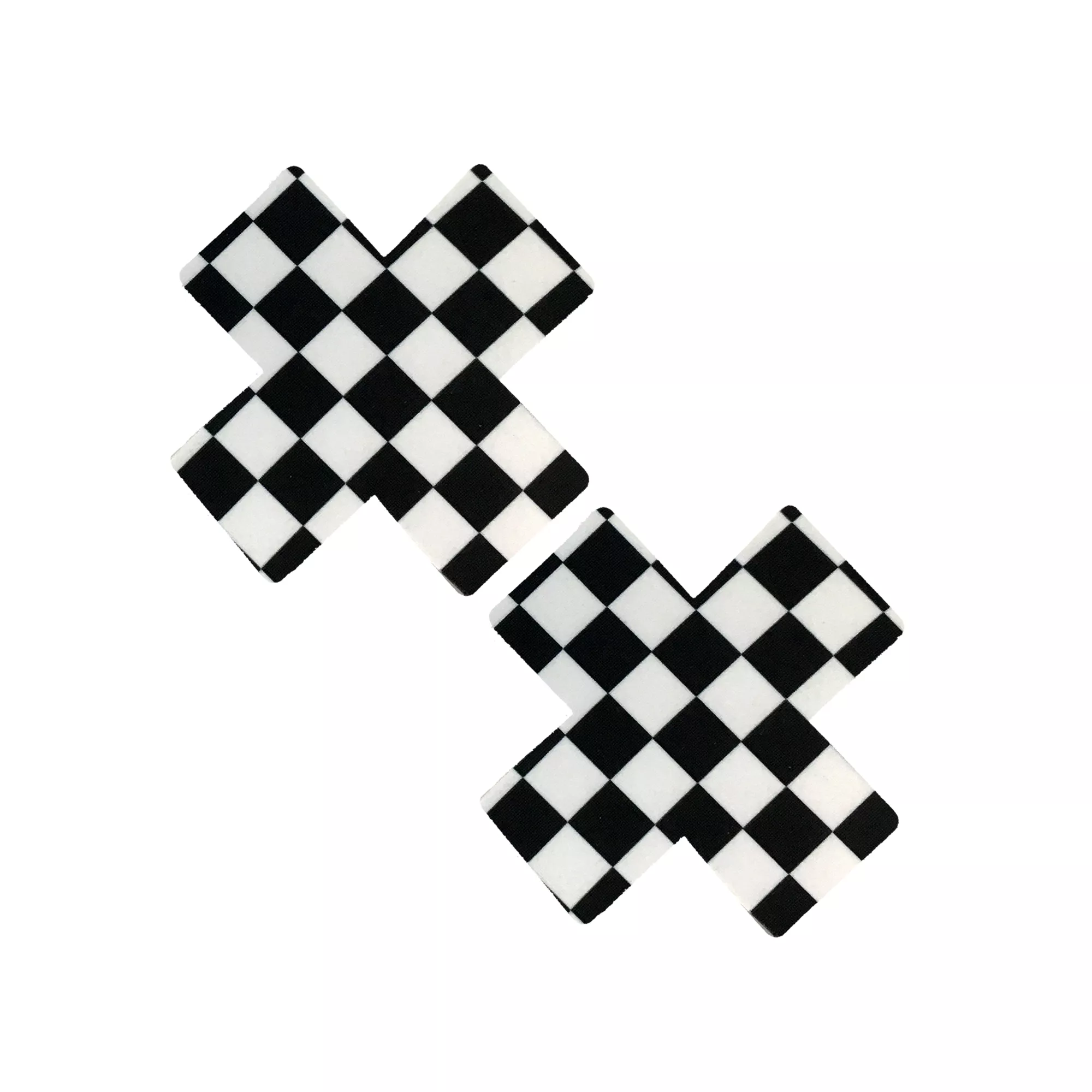 Black and White Checkered X Nipple Pasties