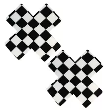 Black and White Checkered X Nipple Pasties at Spencer's