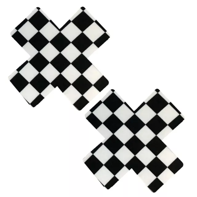 Black and White Checkered X Nipple Pasties at Spencer's