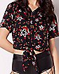 Roses and Pentagrams Button Down Shirt