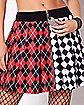 Argyle and Checkers Two-Toned Skirt