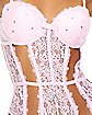 Pink Rhinestone Lace Bodysuit