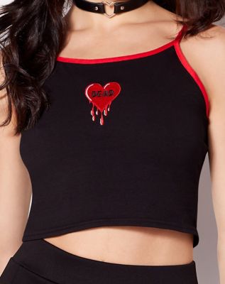 Dead drippy heart crop top