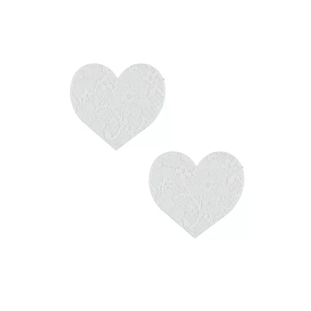 White Lace Heart Nipple Pasties at Spencer's