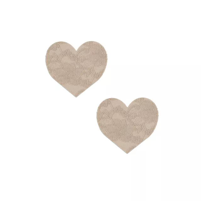 Beige Lace Heart Nipple Pasties at Spencer's