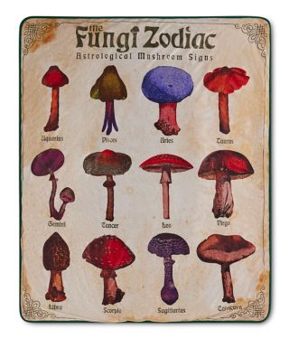 Fungi Zodiac Sherpa Fleece Blanket