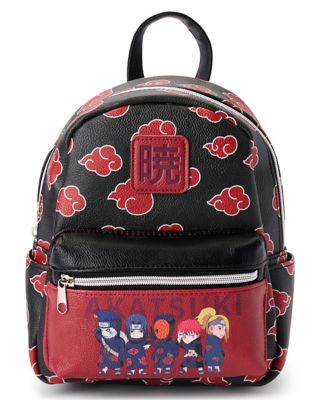 Naruto Shippuden Allover Chibi Character Faux Leather Mini Backpack Tote Bag