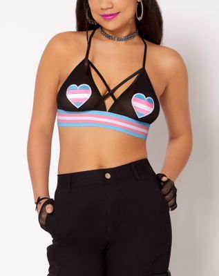 Mesh Transgender Pride Heart Bralette
