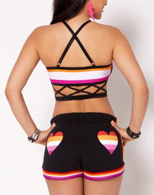Lesbian Flag Cutout Bralette