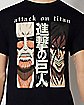 Titan Faces Kanji T Shirt - Attack on Titan