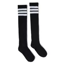 Black and White Striped Knee High Socks at Spencer's