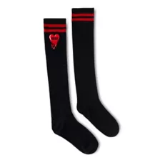 Dead Heart Striped Knee High Socks at Spencer's