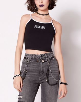 Fuck off Cropped Tank Top