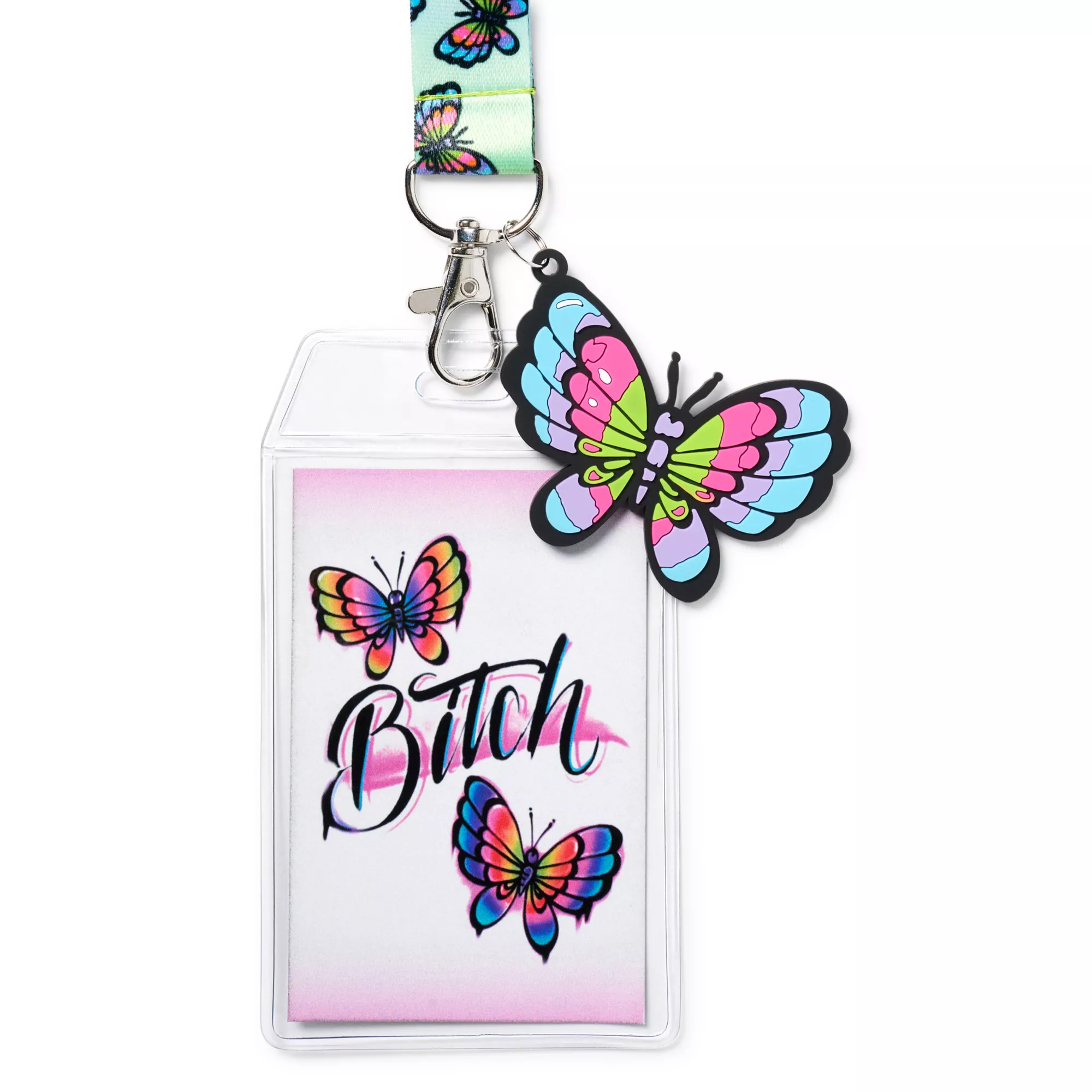 Butterfly Bitch Lanyard at Spencer's