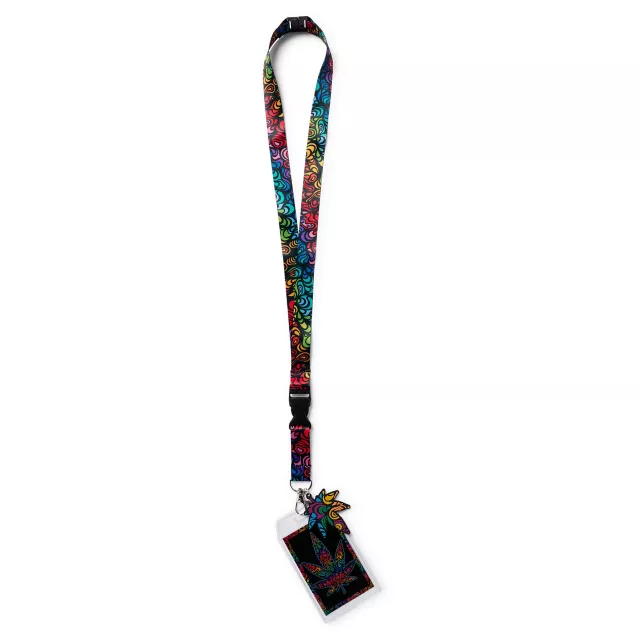 Swirly Rainbow Leaf Lanyard at Spencer's