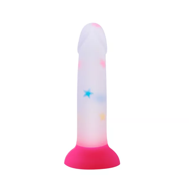 Glow in the Dark Star Struck Suction Cup Confetti Dildo 7.5 Inch - Hott Love Extreme
