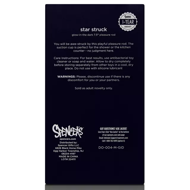 Glow in the Dark Star Struck Suction Cup Confetti Dildo 7.5 Inch - Hott Love Extreme at Spencer's