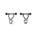 CZ Black Playboy Bunny Dangle Nipple Barbells - 14 Gauge at Spencer's