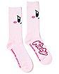 Pink Kirby Athletic Crew Socks