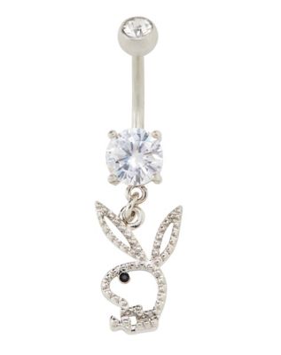 Blue Weed Leaf Dangle Belly Ring - 14 Gauge - Spencer's