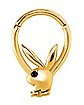 Gold Plated Playboy Bunny Hinged Septum Ring - 16 Gauge